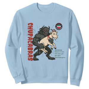 Chupacabra Sweatshirt Vintage Horror Cryptid Gift TS12 Light Blue Print Your Wear