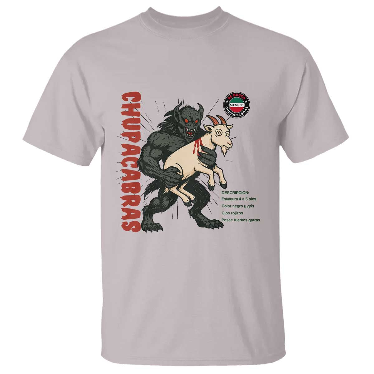 Chupacabra T Shirt Vintage Horror Cryptid Gift TS12 Ice Gray Print Your Wear