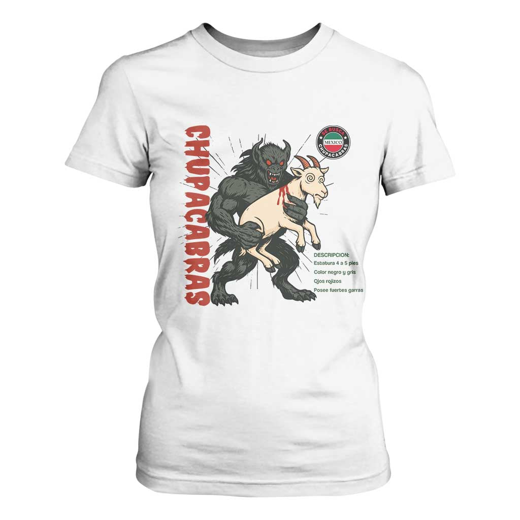 Chupacabra T Shirt For Women Vintage Horror Cryptid Gift TS12 White Print Your Wear
