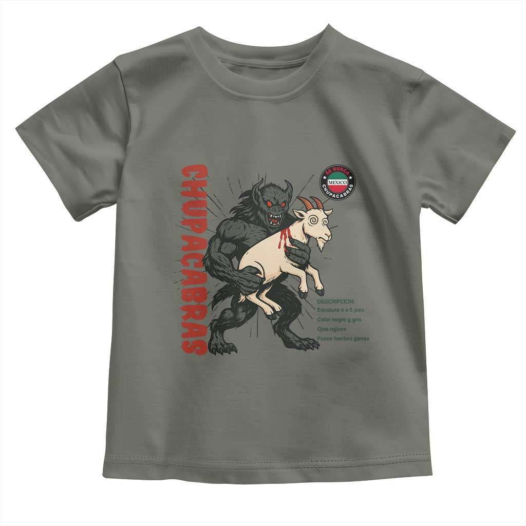 Chupacabra Toddler T Shirt Vintage Horror Cryptid Gift TS12 Military Green Print Your Wear