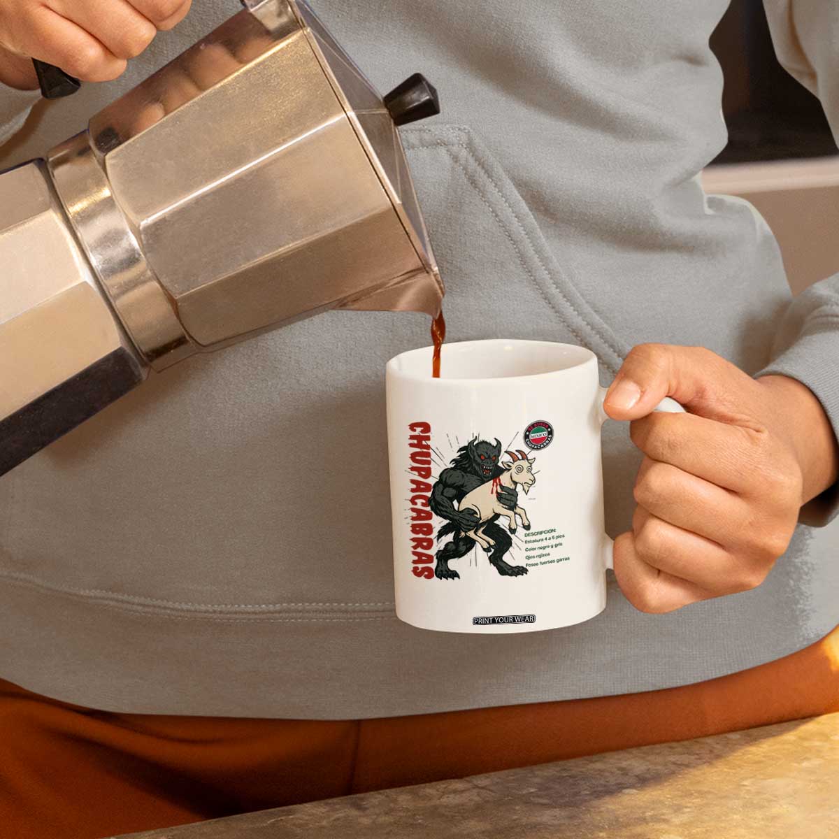 Chupacabra Coffee Mug Vintage Horror Cryptid Gift TS12 Print Your Wear