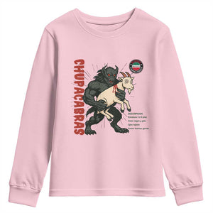 Chupacabra Youth Sweatshirt Vintage Horror Cryptid Gift TS12 Light Pink Print Your Wear