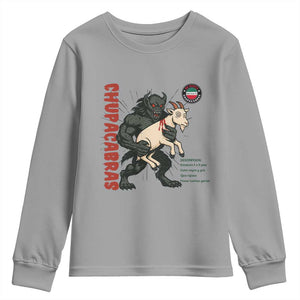 Chupacabra Youth Sweatshirt Vintage Horror Cryptid Gift TS12 Sport Gray Print Your Wear