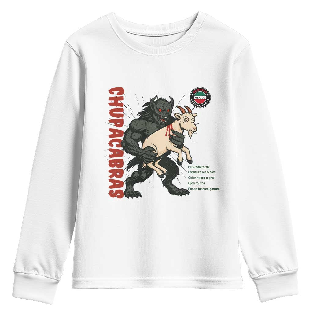 Chupacabra Youth Sweatshirt Vintage Horror Cryptid Gift TS12 White Print Your Wear