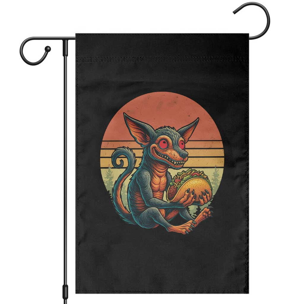 Funny Chupacabra Eat Tacos Cryptid Gift Garden Flag TS12 Black Print Your Wear