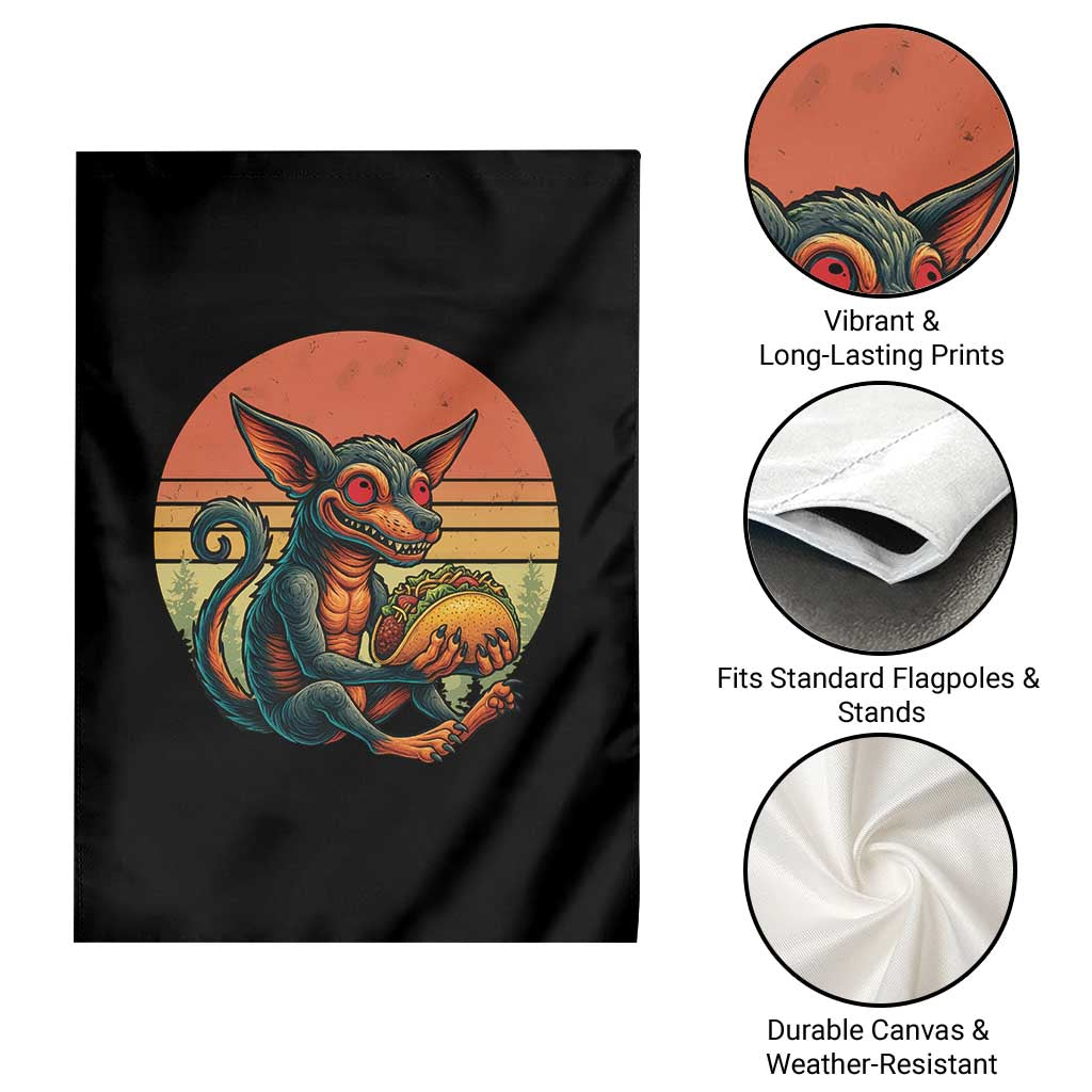 Funny Chupacabra Eat Tacos Cryptid Gift Garden Flag TS12 Print Your Wear