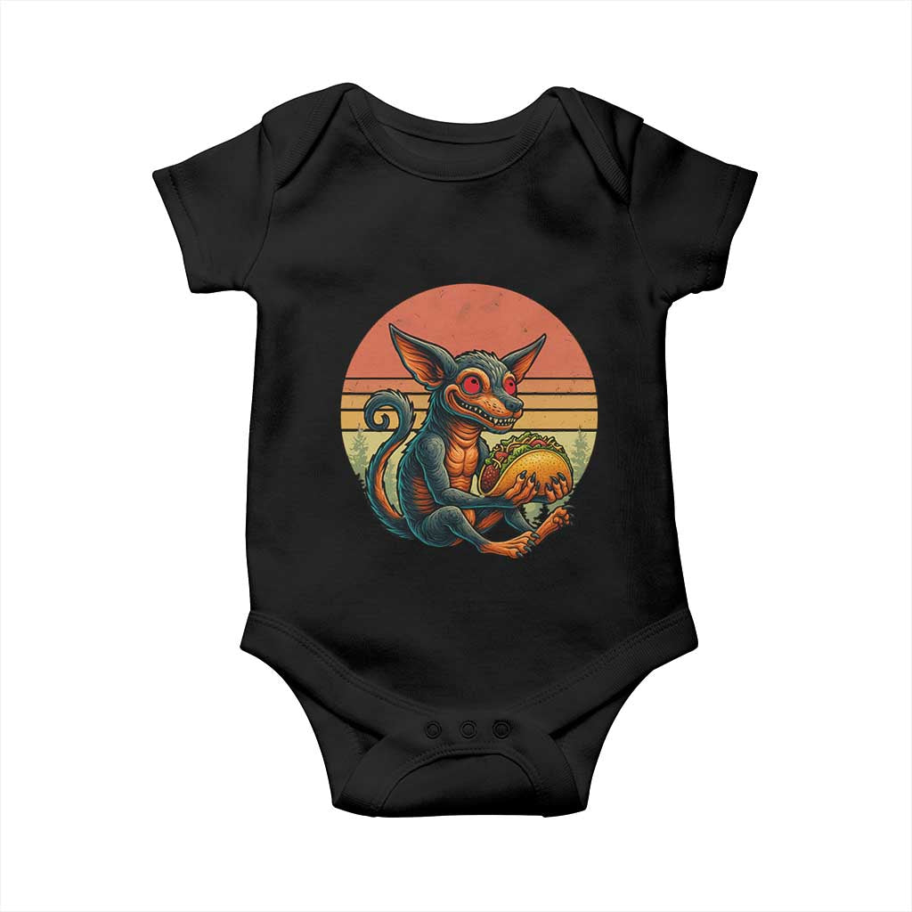 Funny Chupacabra Eat Tacos Cryptid Gift Baby Onesie TS12 Black Print Your Wear