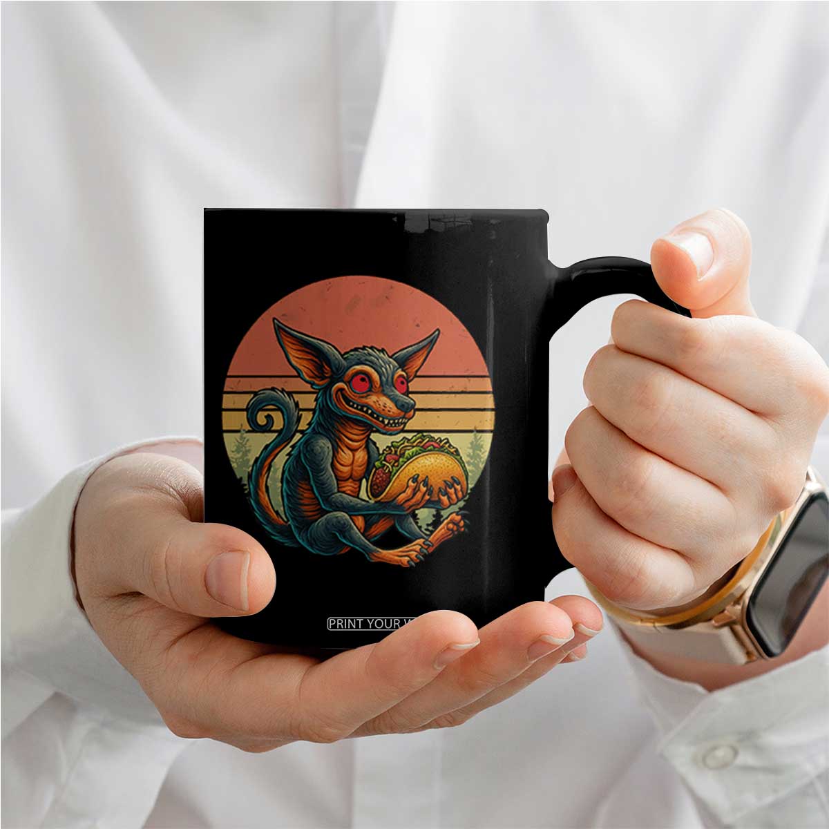 Funny Chupacabra Eat Tacos Cryptid Gift Coffee Mug TS12 Print Your Wear