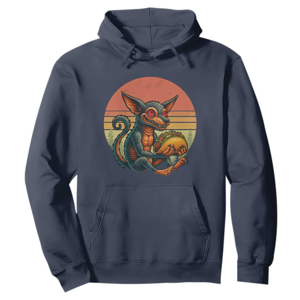 Funny Chupacabra Eat Tacos Cryptid Gift Hoodie TS12 Navy Print Your Wear