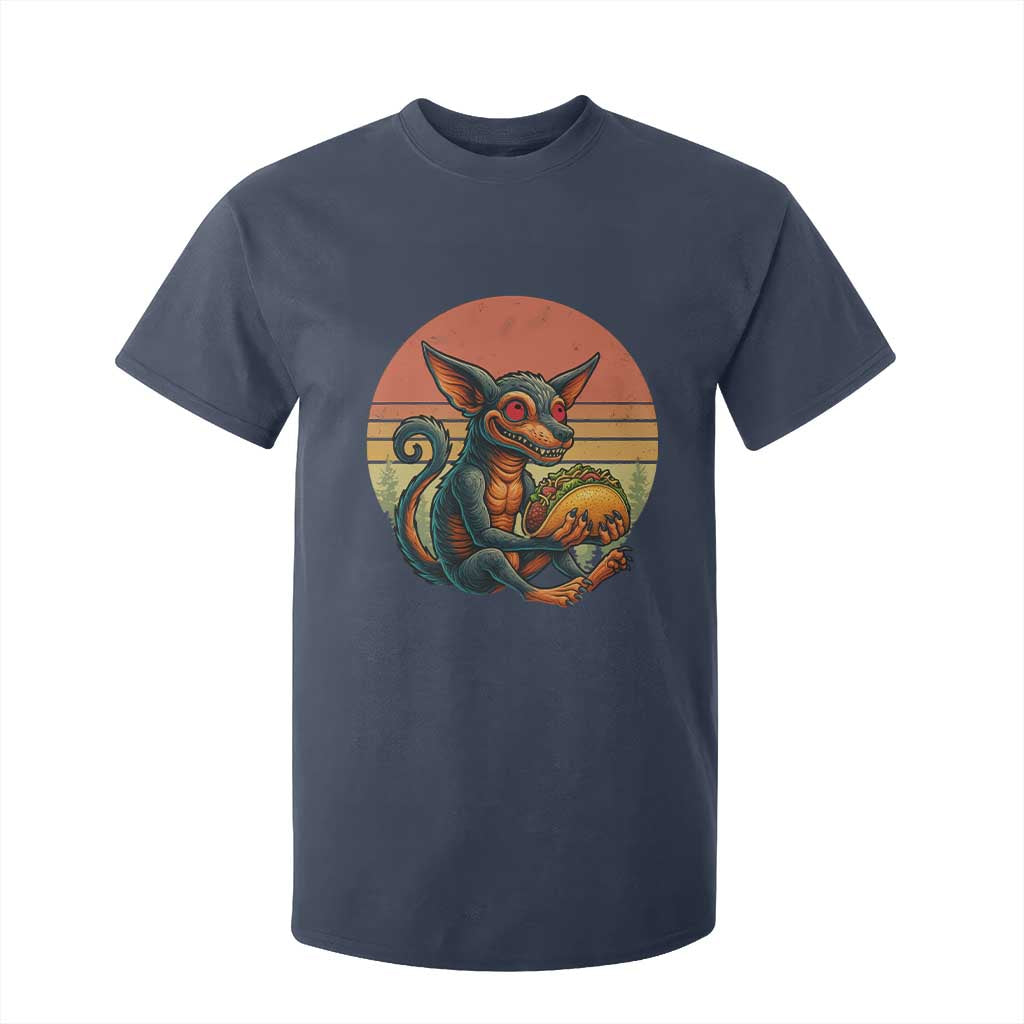 Funny Chupacabra Eat Tacos Cryptid Gift T Shirt For Kid TS12 Navy Print Your Wear