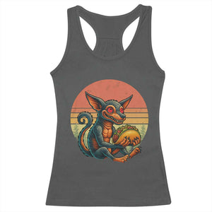 Funny Chupacabra Eat Tacos Cryptid Gift Racerback Tank Top TS12 Dark Heather Print Your Wear