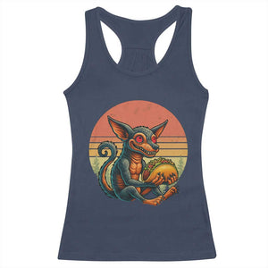 Funny Chupacabra Eat Tacos Cryptid Gift Racerback Tank Top TS12 Navy Print Your Wear
