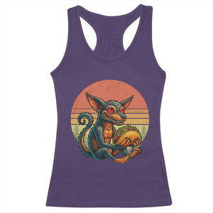 Funny Chupacabra Eat Tacos Cryptid Gift Racerback Tank Top TS12 Purple Print Your Wear