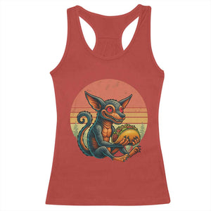 Funny Chupacabra Eat Tacos Cryptid Gift Racerback Tank Top TS12 Red Print Your Wear