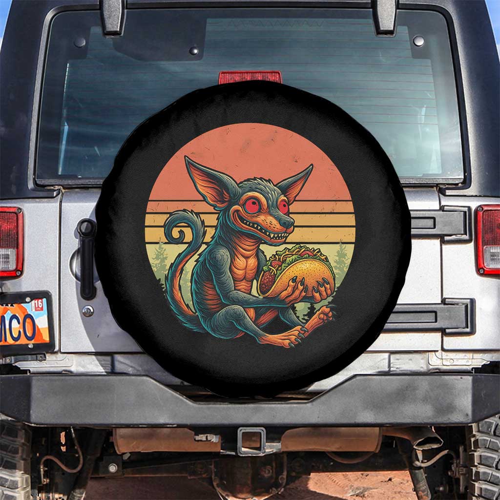 Funny Chupacabra Eat Tacos Cryptid Gift Spare Tire Cover TS12 No hole Black Print Your Wear