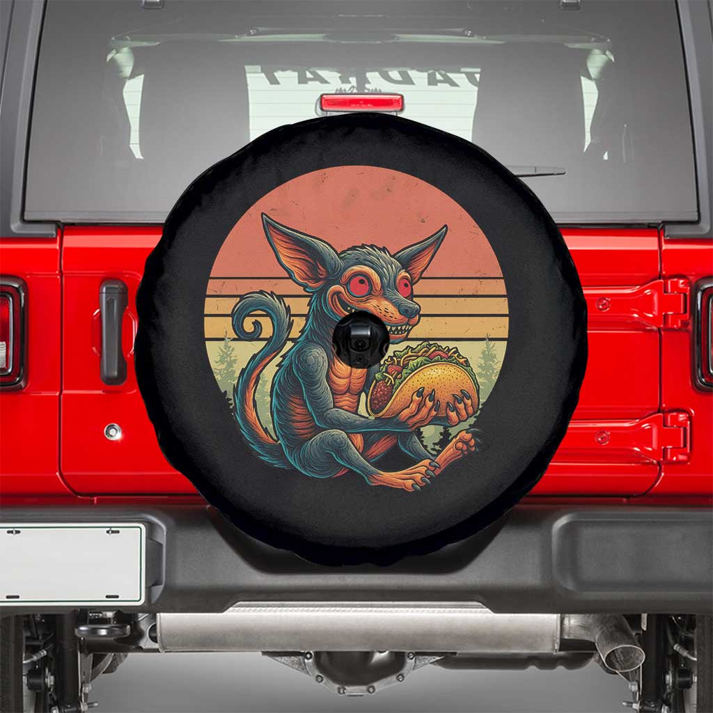 Funny Chupacabra Eat Tacos Cryptid Gift Spare Tire Cover TS12 Black Print Your Wear