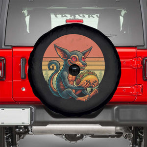 Funny Chupacabra Eat Tacos Cryptid Gift Spare Tire Cover TS12 Black Print Your Wear