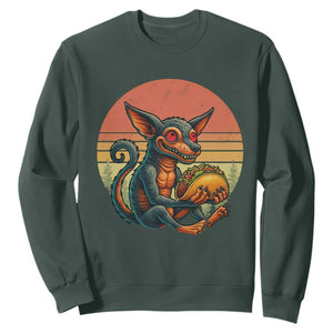 Funny Chupacabra Eat Tacos Cryptid Gift Sweatshirt TS12 Dark Forest Green Print Your Wear
