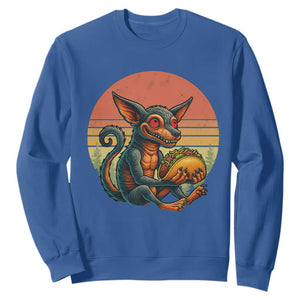 Funny Chupacabra Eat Tacos Cryptid Gift Sweatshirt TS12 Royal Blue Print Your Wear