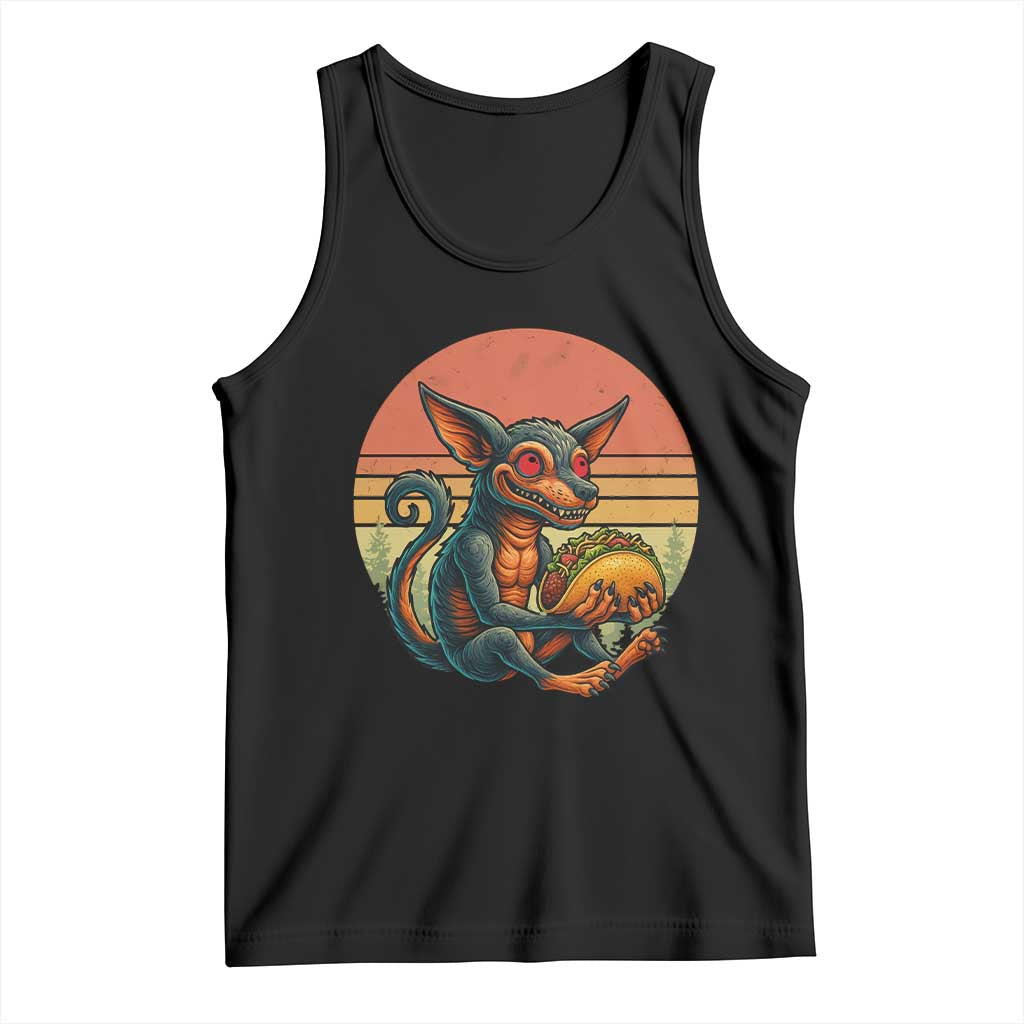 Funny Chupacabra Eat Tacos Cryptid Gift Tank Top TS12 Black Print Your Wear