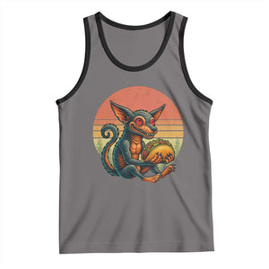 Funny Chupacabra Eat Tacos Cryptid Gift Tank Top TS12 Deep Heather Black Print Your Wear