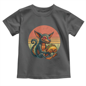 Funny Chupacabra Eat Tacos Cryptid Gift Toddler T Shirt TS12 Dark Heather Print Your Wear