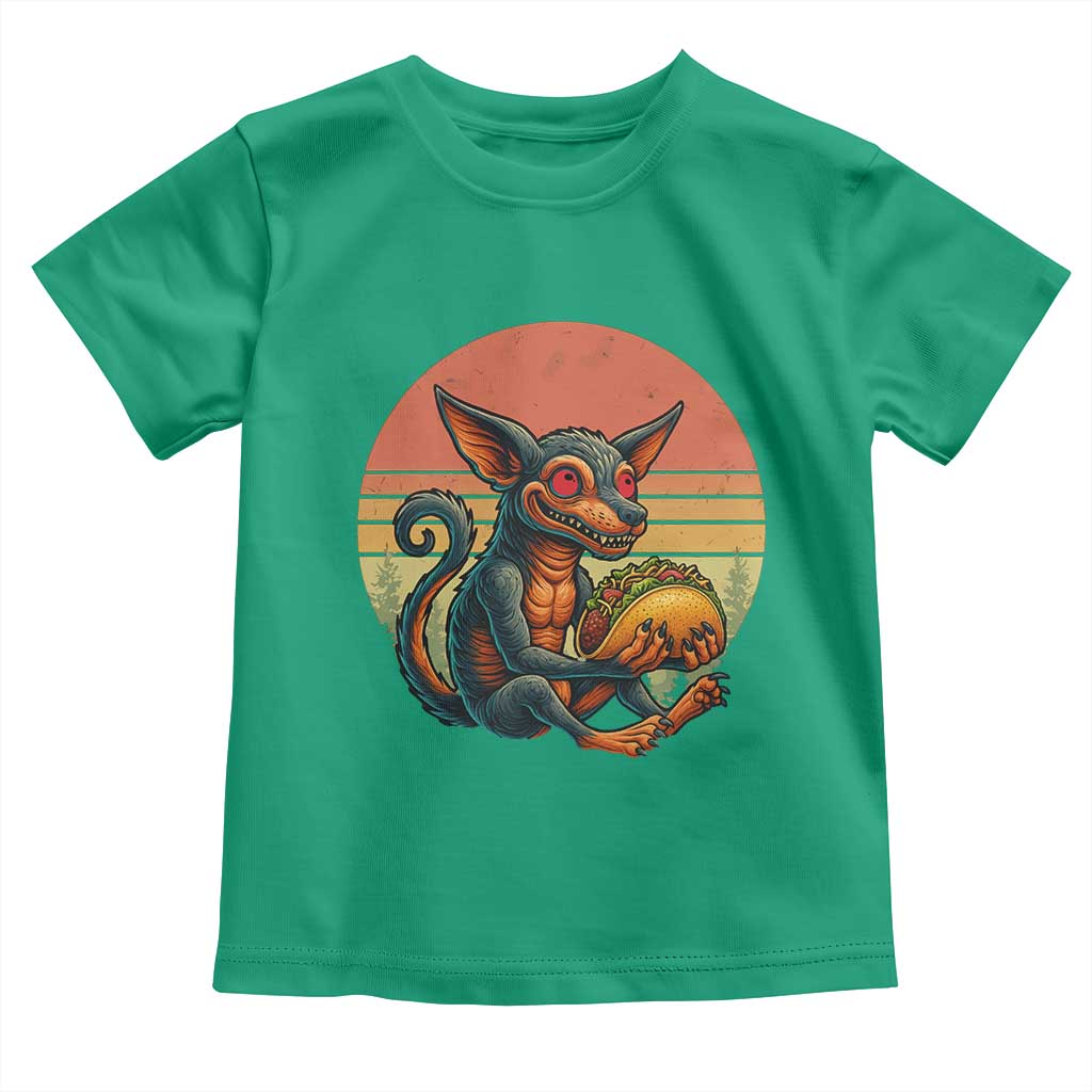Funny Chupacabra Eat Tacos Cryptid Gift Toddler T Shirt TS12 Irish Green Print Your Wear
