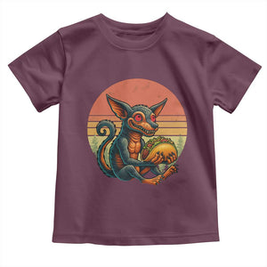 Funny Chupacabra Eat Tacos Cryptid Gift Toddler T Shirt TS12 Maroon Print Your Wear