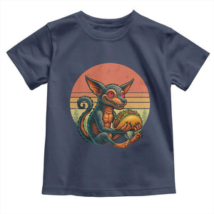 Funny Chupacabra Eat Tacos Cryptid Gift Toddler T Shirt TS12 Navy Print Your Wear