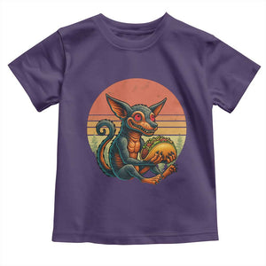 Funny Chupacabra Eat Tacos Cryptid Gift Toddler T Shirt TS12 Purple Print Your Wear