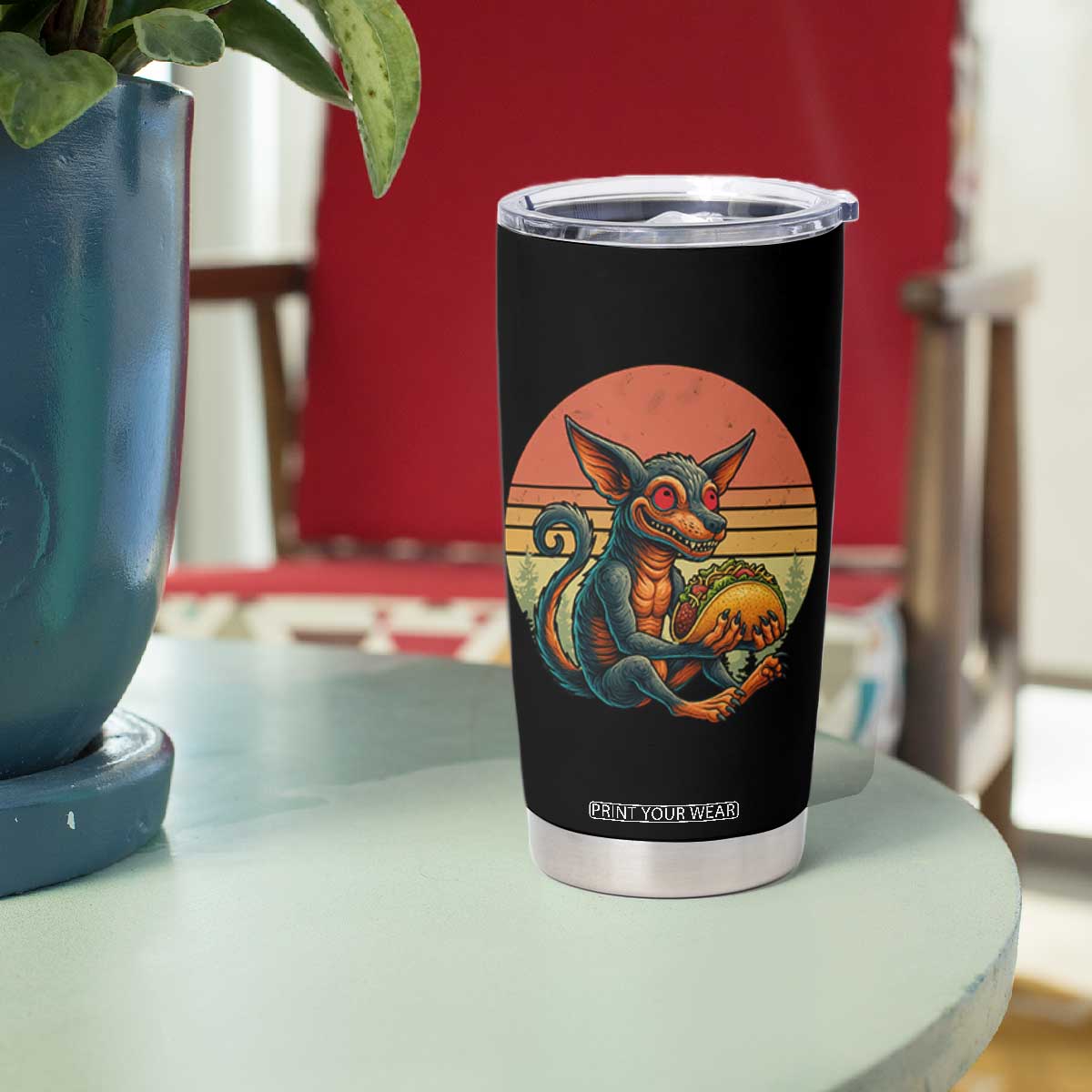Funny Chupacabra Eat Tacos Cryptid Gift Tumbler Cup TS12 Print Your Wear