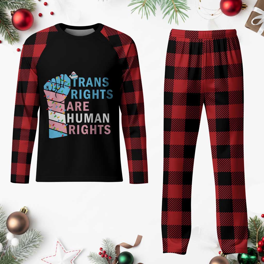 Trans Rights Are Human Rights Plaid Pajama Set Christmas LGBTQ Supporter Gift TS12 Buffalo Plaid Print Your Wear