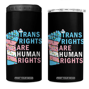 Trans Rights Are Human Rights 4 in 1 Can Cooler Tumbler Christmas LGBTQ Supporter Gift TS12 One Size: 16 oz Black Print Your Wear
