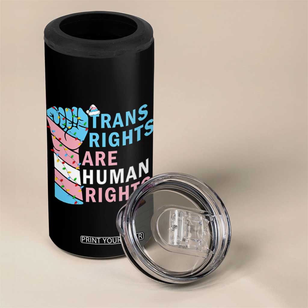 Trans Rights Are Human Rights 4 in 1 Can Cooler Tumbler Christmas LGBTQ Supporter Gift TS12 Print Your Wear