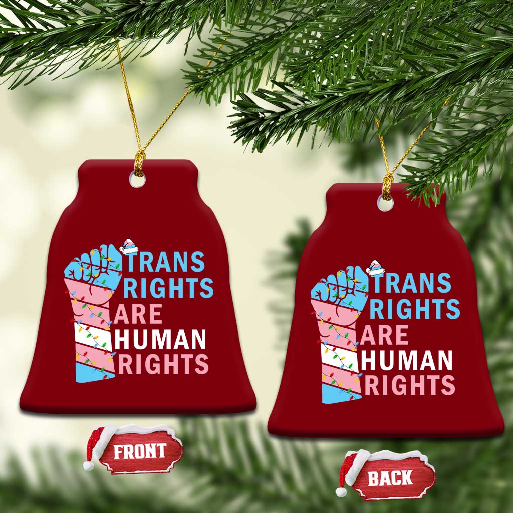 Trans Rights Are Human Rights Ceramic Ornament Christmas LGBTQ Supporter Gift TS12 Print Your Wear