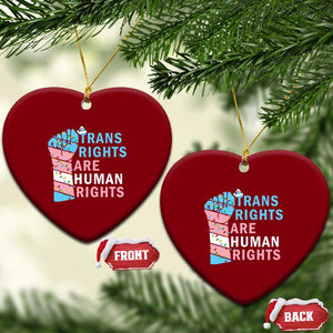 Trans Rights Are Human Rights Ceramic Ornament Christmas LGBTQ Supporter Gift TS12 Print Your Wear