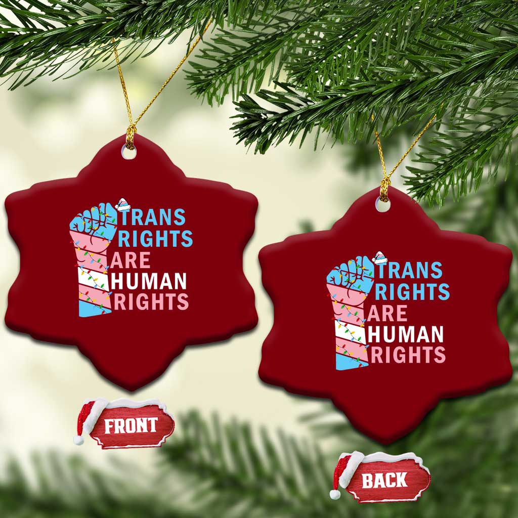 Trans Rights Are Human Rights Ceramic Ornament Christmas LGBTQ Supporter Gift TS12 Print Your Wear