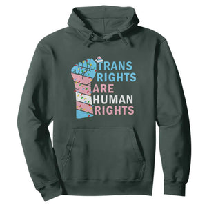 Trans Rights Are Human Rights Hoodie Christmas LGBTQ Supporter Gift TS12 Dark Forest Green Print Your Wear