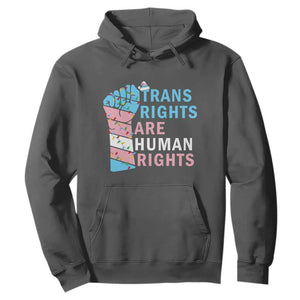 Trans Rights Are Human Rights Hoodie Christmas LGBTQ Supporter Gift TS12 Dark Heather Print Your Wear