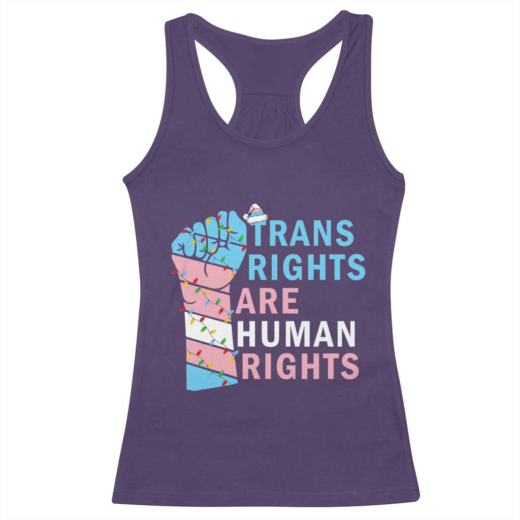 Trans Rights Are Human Rights Racerback Tank Top Christmas LGBTQ Supporter Gift TS12 Purple Print Your Wear