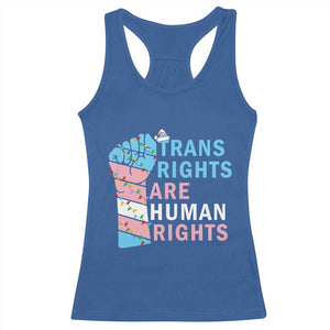 Trans Rights Are Human Rights Racerback Tank Top Christmas LGBTQ Supporter Gift TS12 Royal Blue Print Your Wear