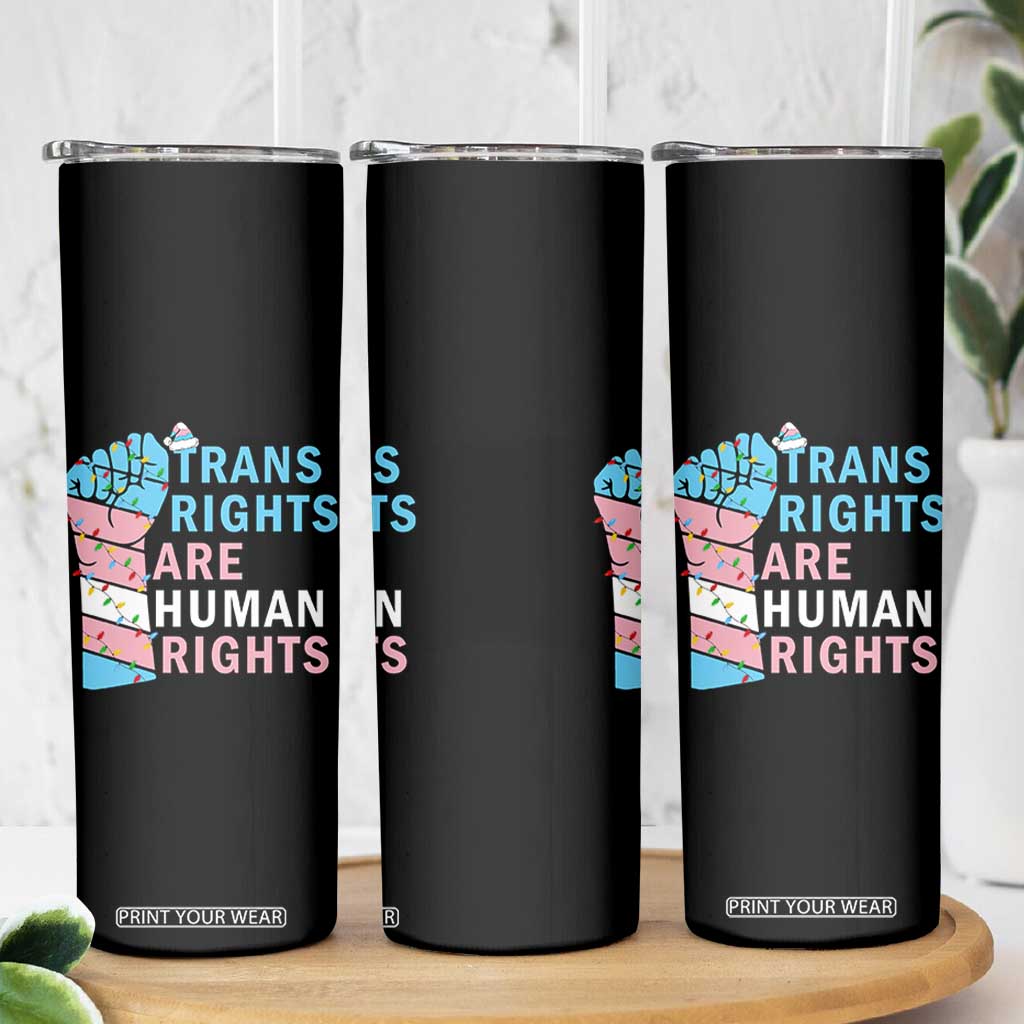 Trans Rights Are Human Rights Skinny Tumbler Christmas LGBTQ Supporter Gift TS12 Print Your Wear