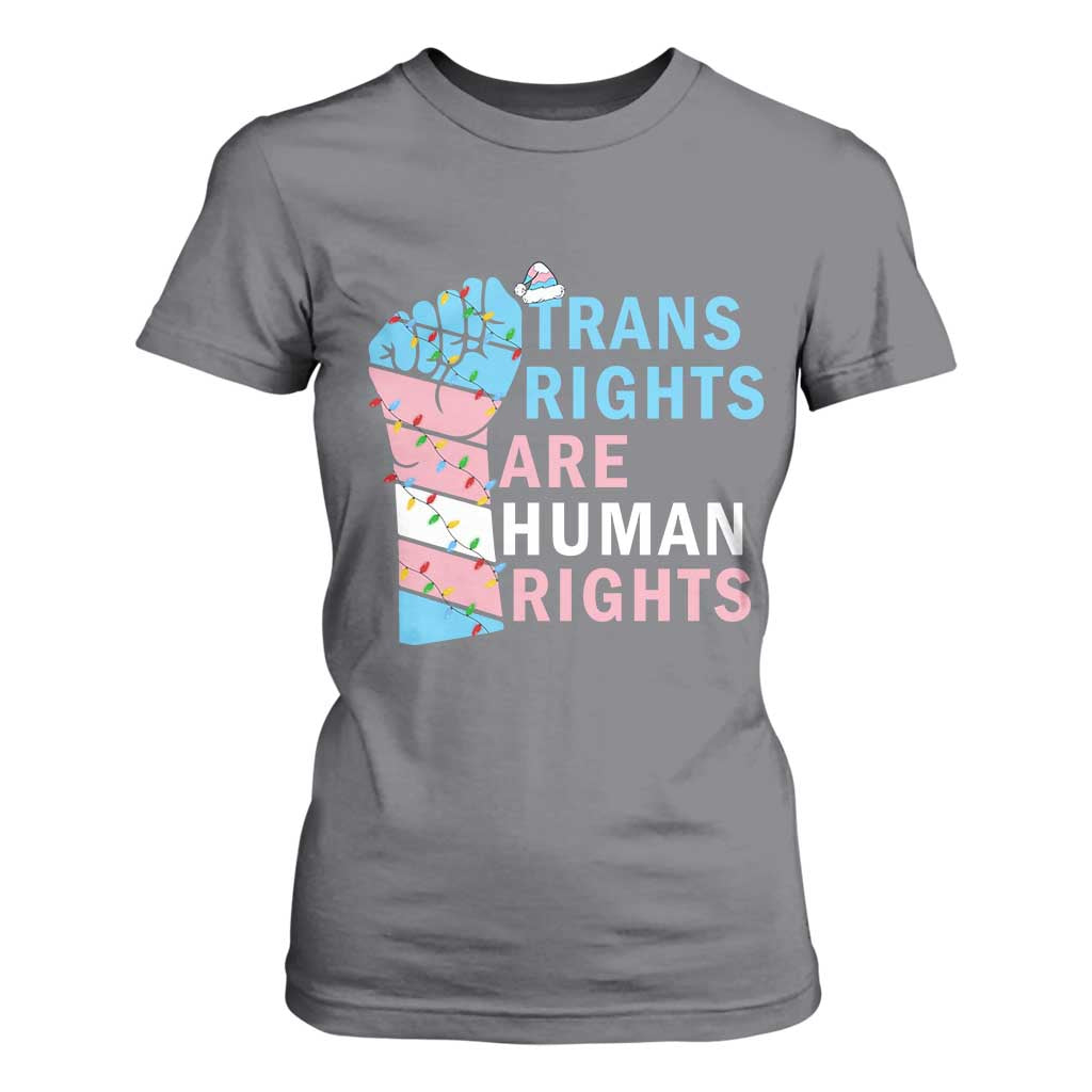 Trans Rights Are Human Rights T Shirt For Women Christmas LGBTQ Supporter Gift TS12 Charcoal Print Your Wear