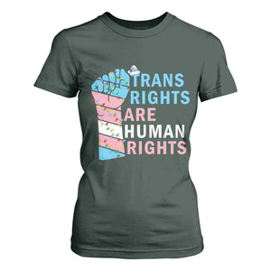Trans Rights Are Human Rights T Shirt For Women Christmas LGBTQ Supporter Gift TS12 Dark Forest Green Print Your Wear