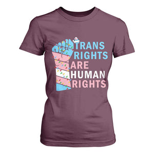 Trans Rights Are Human Rights T Shirt For Women Christmas LGBTQ Supporter Gift TS12 Maroon Print Your Wear