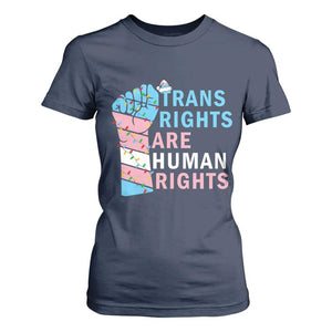 Trans Rights Are Human Rights T Shirt For Women Christmas LGBTQ Supporter Gift TS12 Navy Print Your Wear