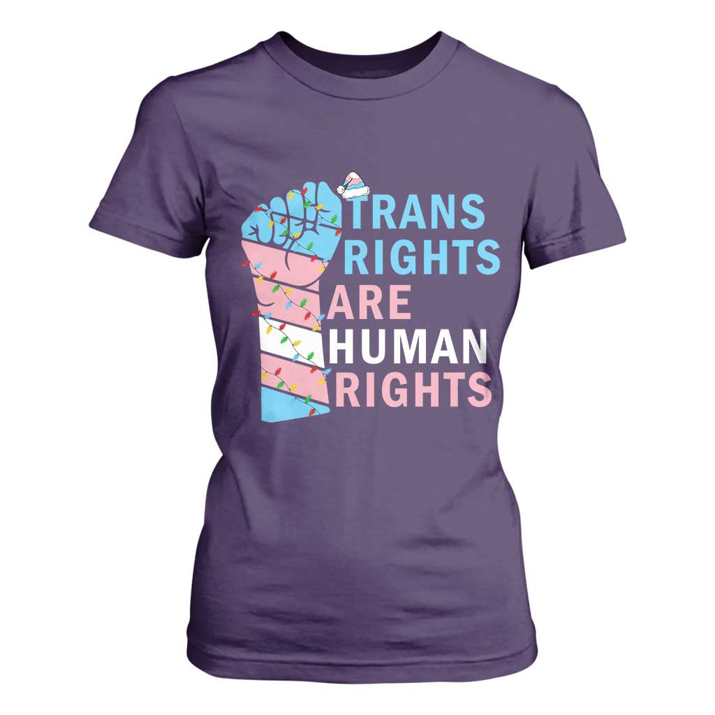 Trans Rights Are Human Rights T Shirt For Women Christmas LGBTQ Supporter Gift TS12 Purple Print Your Wear