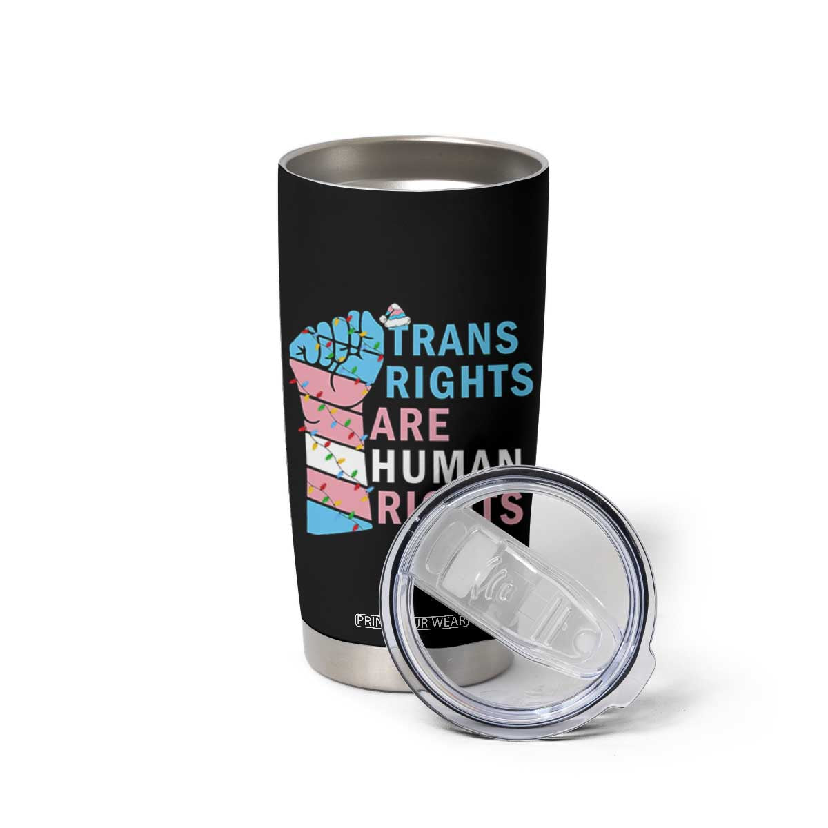 Trans Rights Are Human Rights Tumbler Cup Christmas LGBTQ Supporter Gift TS12 Print Your Wear