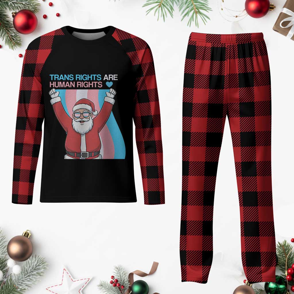 Christmas Trans Rights Are Human Rights Plaid Pajama Set LGBTQ Advocate TS12 Buffalo Plaid Print Your Wear