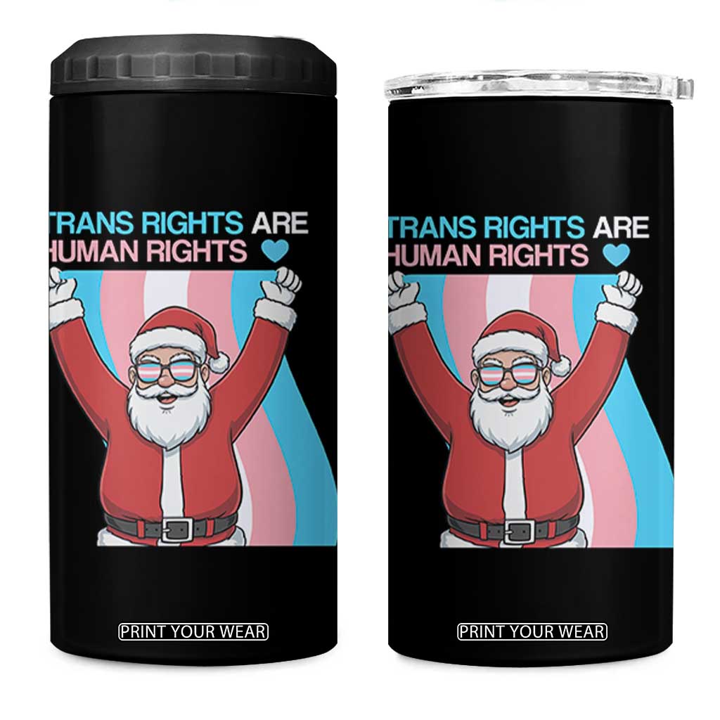 Christmas Trans Rights Are Human Rights 4 in 1 Can Cooler Tumbler LGBTQ Advocate TS12 One Size: 16 oz Black Print Your Wear